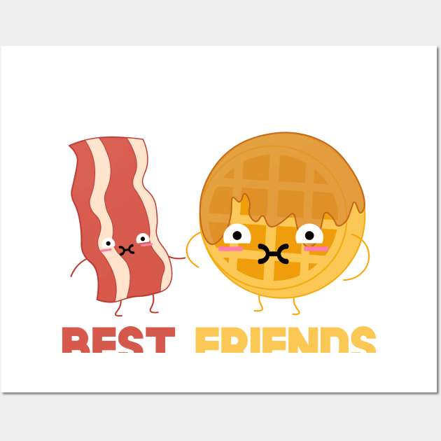 Bacon and Waffles Best Friends Matching Couple Wall Art by SusurrationStudio